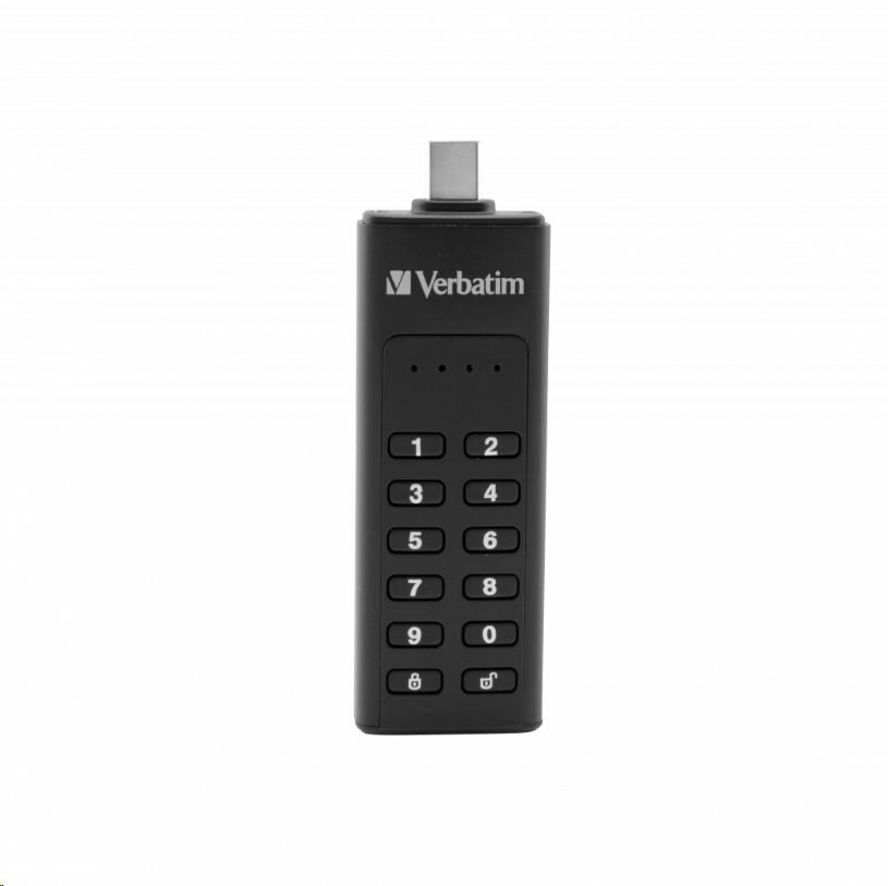 VERBATIM USB C 3.1 Drive 64 GB - Keypad Secure (R:160/W:140 MB/s) GDPR.