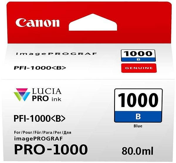 Canon PFI-1000B, 0555C001 modrá (blue) originálna atramentová cartridge.
 
Prečo kúpiť našu originálnu náplň Canon?
 
 

Originálne cartridge = záruka priamo od výrobcu tlačiarne
100% použitie v tlačiarni - spoľahlivá a bezproblémová tlač
Použitím originálnej náplne predlžujete životnosť tlačiarne
Osvedčená špičková kvalita - jasný a čitateľný text, jemná grafika, kvalitnejšie obrázky
Použitie originálnej kazety ponúka rýchly a vysoký výkon a napriek tomu stabilné výsledky = EFEKTÍVNA TLAČ
Jednoduchá inštalácia a údržba
Zabezpečujeme bezplatnú recykláciu originálnych náplní
Garancia Vašej spokojnosti pri použití našej originálnej náplne
0555C001