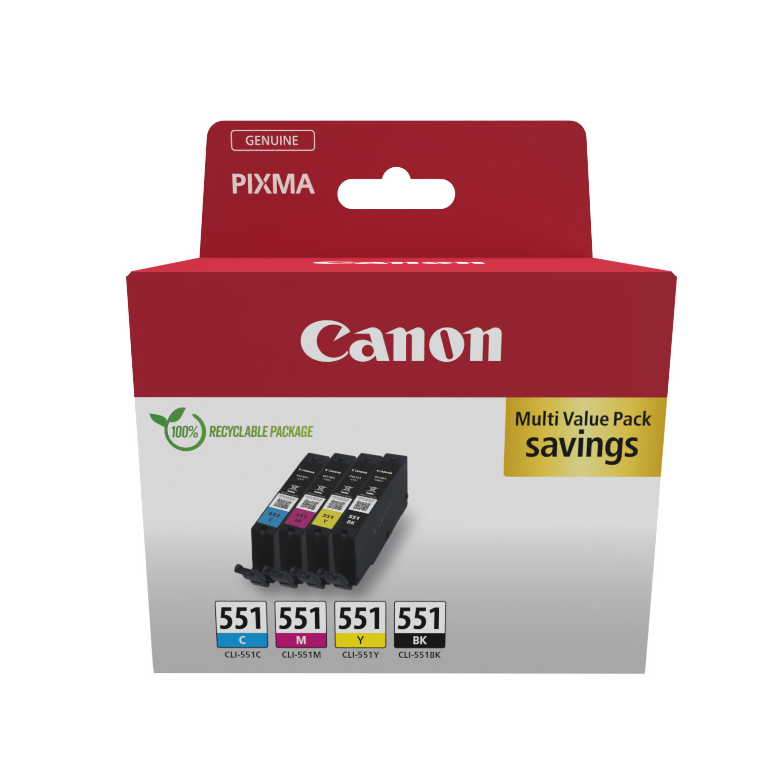 Canon CLI-551 6509B015 farebná (CMYK) sada originálna cartridge.
   Originálne cartridge = záruka priamo od výrobcu tlačiarne 100% použitie v tlačiarni - spoľahlivá a bezproblémová tlač Použitím originálnej náplne predlžujete životnosť tlačiarne Osvedčená špičková kvalita - jasný a čitateľný text, jemná grafika, kvalitnejšie obrázky Použitie originálnej kazety ponúka rýchly a vysoký výkon a napriek tomu stabilné výsledky = EFEKTÍVNA TLAČ Jednoduchá inštalácia a údržba Zabezpečujeme bezplatnú recykláciu originálnych náplní Garancia Vašej spokojnosti pri použití našej originálnej náplne  Kód výrobca: 6509B015