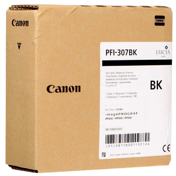 Canon PFI-307BK, 9811B001 černá (black) originální cartridge.
Proč koupit naši originální náplň?

Originální cartridge = záruka přímo od výrobce tiskárny
100 % použití v tiskárně - spolehlivý a bezproblémový tisk
Použitím originální náplně prodlužujete životnost tiskárny
Osvědčená špičková kvalita - jasný a čitelný text, jemná grafika, kvalitnější obrázky
Použití originální kazety nabízí rychlý a vysoký výkon a přesto stabilní výsledky = EFEKTIVNÍ TISK
Jednoduchá instalace a údržba
Zajišťujeme bezplatnou recyklaci originálních náplní
Garance Vaší spokojenosti s použitím naší originální náplně

Kód výrobce: 9811B001