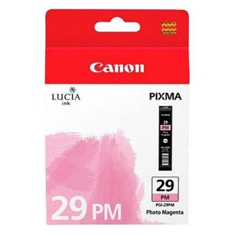 Canon PGI-29PM 4877B001 photo purpurová (photo magenta) originální cartridge.
Proč koupit naši originální náplň?

Originální cartridge = záruka přímo od výrobce tiskárny
100 % použití v tiskárně - spolehlivý a bezproblémový tisk
Použitím originální náplně prodlužujete životnost tiskárny
Osvědčená špičková kvalita - jasný a čitelný text, jemná grafika, kvalitnější obrázky
Použití originální kazety nabízí rychlý a vysoký výkon a přesto stabilní výsledky = EFEKTIVNÍ TISK
Jednoduchá instalace a údržba
Zajišťujeme bezplatnou recyklaci originálních náplní
Garance Vaší spokojenosti s použitím naší originální náplně

Kód výrobce: 4877B001