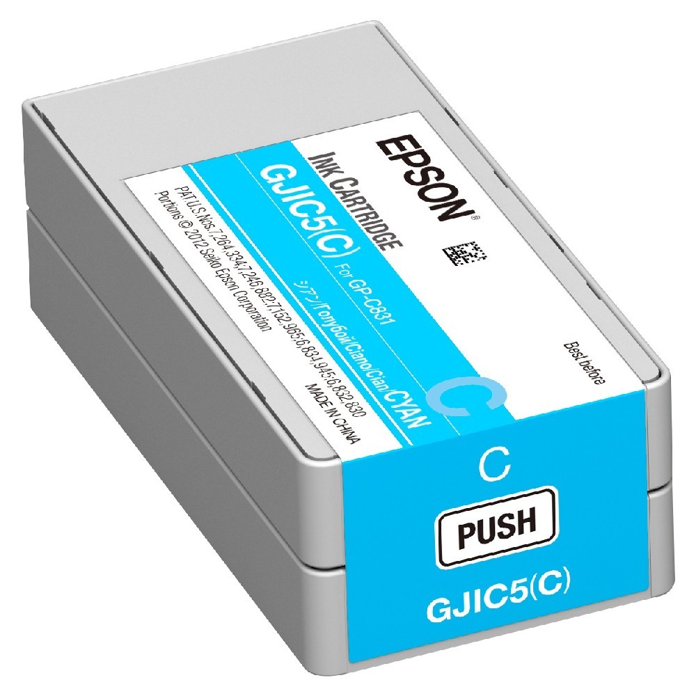 Epson GJIC5(Y) C13S020564 pro ColorWorks, azurová (cyan) originální cartridge