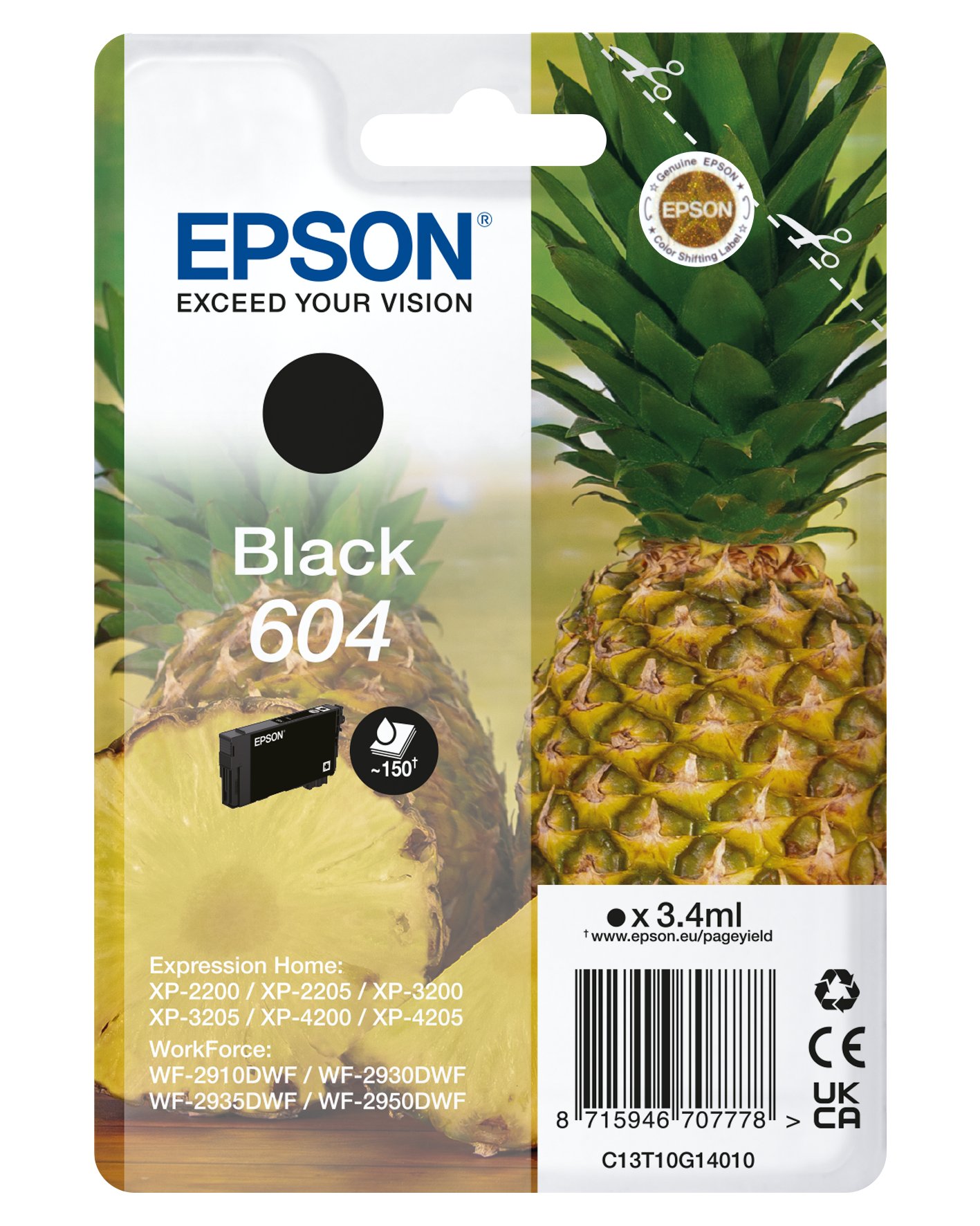 Epson 604 T10G140 C13T10G14010 černá (black) originální cartridge