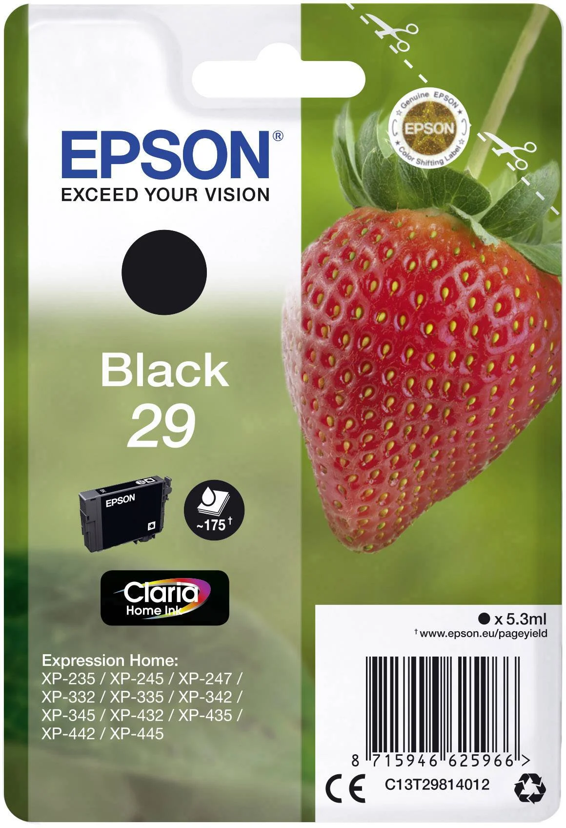 Epson T29 C13T29814012 černá (black) originální cartridge