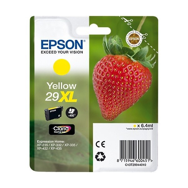 Epson T29944012, T29XL žlutá (yellow) originální cartridge