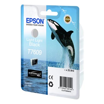 Epson T7609 T76094010 světle černá (light black) originální cartridge.
Proč koupit naši originální náplň?

Originální cartridge = záruka přímo od výrobce tiskárny
100 % použití v tiskárně - spolehlivý a bezproblémový tisk
Použitím originální náplně prodlužujete životnost tiskárny
Osvědčená špičková kvalita - jasný a čitelný text, jemná grafika, kvalitnější obrázky
Použití originální kazety nabízí rychlý a vysoký výkon a přesto stabilní výsledky = EFEKTIVNÍ TISK
Jednoduchá instalace a údržba
Zajišťujeme bezplatnou recyklaci originálních náplní
Garance Vaší spokojenosti s použitím naší originální náplně

Kód výrobce: C13T76094010