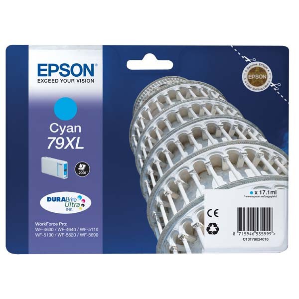 Epson 79 XL C13T79024010 azúrová (cyan) originálna cartridge.
Prečo kúpiť našu originálnu náplň Epson?
 

Originálne cartridge = záruka priamo od výrobcu tlačiarne
100% použitie v tlačiarni - spoľahlivá a bezproblémová tlač
Použitím originálnej náplne predlžujete životnosť tlačiarne
Osvedčená špičková kvalita - jasný a čitateľný text, jemná grafika, kvalitnejšie obrázky
Použitie originálnej kazety ponúka rýchly a vysoký výkon a napriek tomu stabilné výsledky = EFEKTÍVNA TLAČ
Jednoduchá inštalácia a údržba
Zabezpečujeme bezplatnú recykláciu originálnych náplní
Garancia Vašej spokojnosti pri použití našej originálnej náplne

Kód výrobcu: C13T79024010