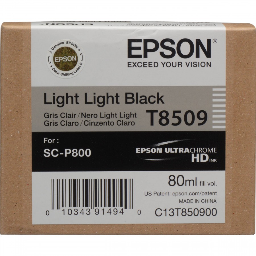 Epson T850900 svetle čierna (light black) originálna cartridge.
 
Prečo kúpiť našu originálnu náplň Epson?
 
 

Originálne cartridge = záruka priamo od výrobcu tlačiarne
100% použitie v tlačiarni - spoľahlivá a bezproblémová tlač
Použitím originálnej náplne predlžujete životnosť tlačiarne
Osvedčená špičková kvalita - jasný a čitateľný text, jemná grafika, kvalitnejšie obrázky
Použitie originálnej kazety ponúka rýchly a vysoký výkon a napriek tomu stabilné výsledky = EFEKTÍVNA TLAČ
Jednoduchá inštalácia a údržba
Zabezpečujeme bezplatnú recykláciu originálnych náplní
Garancia Vašej spokojnosti pri použití našej originálnej náplne
C13T850900