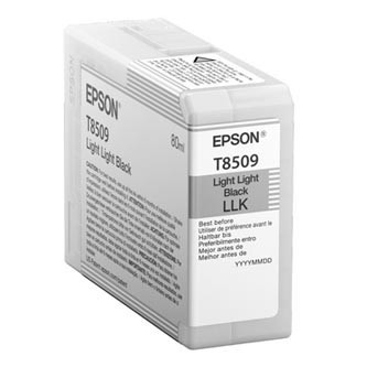 Epson T850900 svetle čierna (light black) originálna cartridge.
 
Prečo kúpiť našu originálnu náplň Epson?
 
 

Originálne cartridge = záruka priamo od výrobcu tlačiarne
100% použitie v tlačiarni - spoľahlivá a bezproblémová tlač
Použitím originálnej náplne predlžujete životnosť tlačiarne
Osvedčená špičková kvalita - jasný a čitateľný text, jemná grafika, kvalitnejšie obrázky
Použitie originálnej kazety ponúka rýchly a vysoký výkon a napriek tomu stabilné výsledky = EFEKTÍVNA TLAČ
Jednoduchá inštalácia a údržba
Zabezpečujeme bezplatnú recykláciu originálnych náplní
Garancia Vašej spokojnosti pri použití našej originálnej náplne
C13T850900