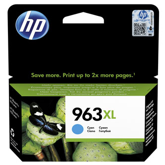 HP originální ink 3JA27AE#301, HP 963, cyan, blistr, 1600str., 22.92ml, high capacity, HP Officejet Pro 9010, 9012, 9014, 9015, 90