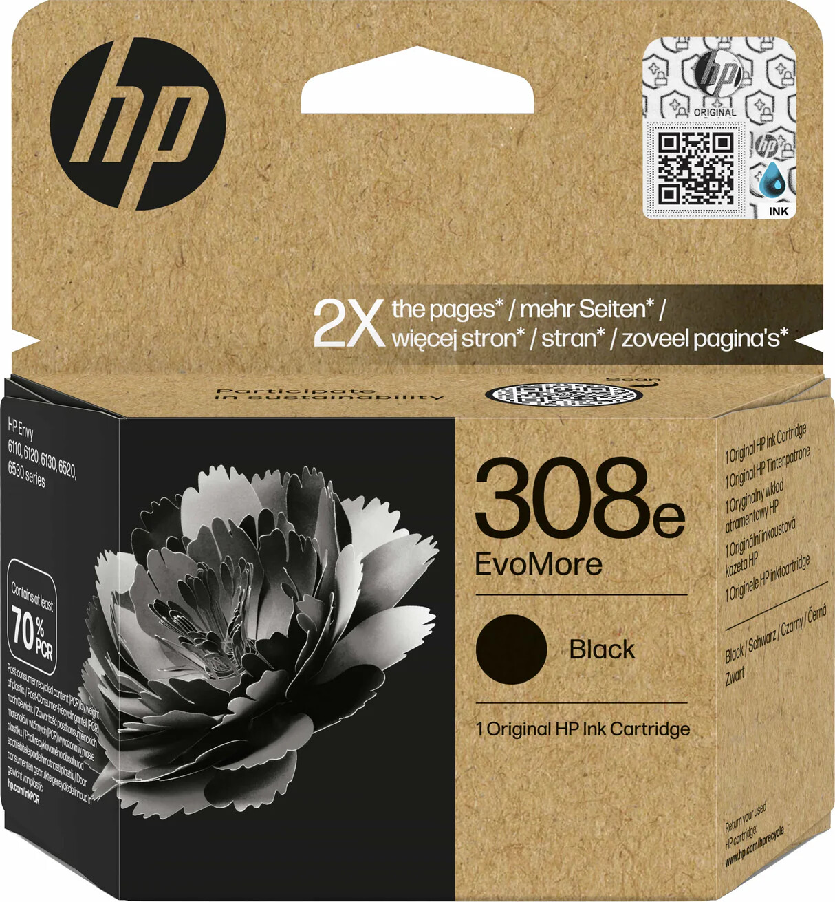 HP 308e EvoMore 7FP22UE černá (black) originální cartridge