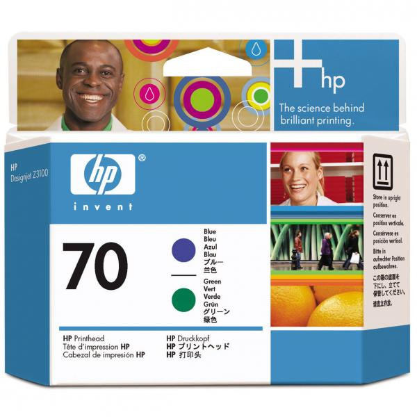 HP C9408A, HP 70, blue/green, HP DesignJet Z3100 originální tisková hlava