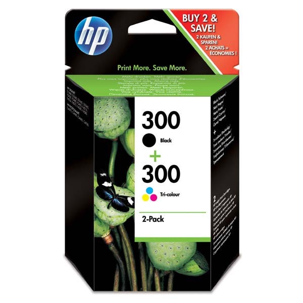 HP originálna cartridge CN637EE, HP 300, black/color, blistr, 2 x 200 str., 2x4ml, HP 2-pack, CC640EE a CC643EE, DeskJet D2560, F4280.