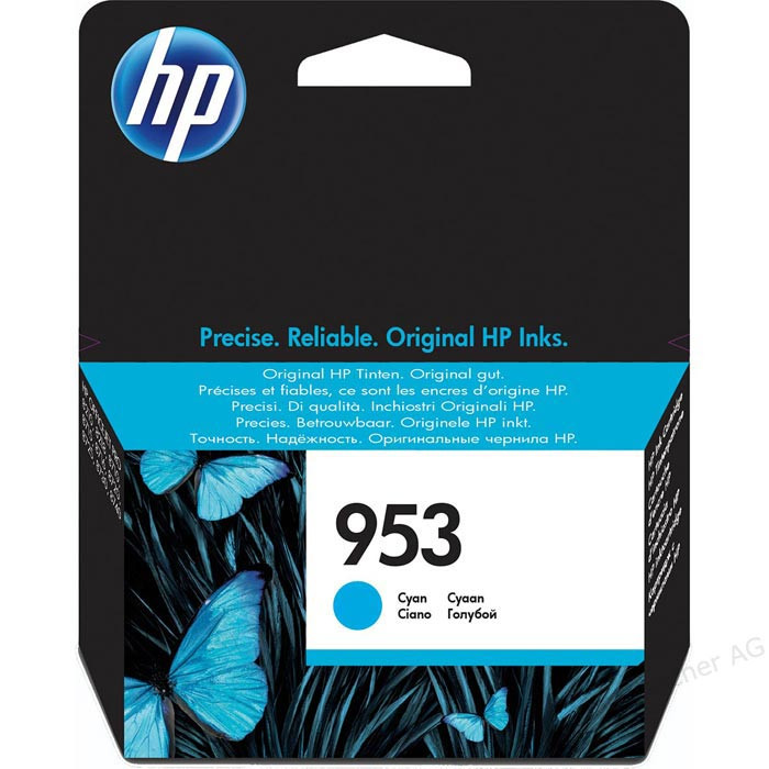 HP č.953 F6U12AE azurová (cyan) originální cartridge.
Proč koupit naši originální náplň?

Originální cartridge = záruka přímo od výrobce tiskárny
100 % použití v tiskárně - spolehlivý a bezproblémový tisk
Použitím originální náplně prodlužujete životnost tiskárny
Osvědčená špičková kvalita - jasný a čitelný text, jemná grafika, kvalitnější obrázky
Použití originální kazety nabízí rychlý a vysoký výkon a přesto stabilní výsledky = EFEKTIVNÍ TISK
Jednoduchá instalace a údržba
Zajišťujeme bezplatnou recyklaci originálních náplní
Garance Vaší spokojenosti s použitím naší originální náplně

Kód výrobce: F6U12AE#301