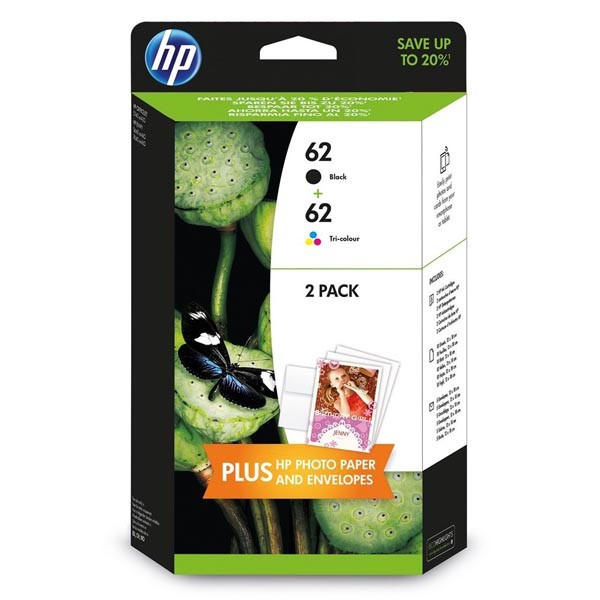 HP 62 N9J71AE čierna/farebná (black/color) sada originálna cartridge.
Prečo kúpiť našu originálnu náplň HP?
 
 

Originálne cartridge = záruka priamo od výrobcu tlačiarne
100% použitie v tlačiarni - spoľahlivá a bezproblémová tlač
Použitím originálnej náplne predlžujete životnosť tlačiarne
Osvedčená špičková kvalita - jasný a čitateľný text, jemná grafika, kvalitnejšie obrázky
Použitie originálnej kazety ponúka rýchly a vysoký výkon a napriek tomu stabilné výsledky = EFEKTÍVNA TLAČ
Jednoduchá inštalácia a údržba
Zabezpečujeme bezplatnú recykláciu originálnych náplní
Garancia Vašej spokojnosti pri použití našej originálnej náplne

Kód výrobcu: N9J71AE