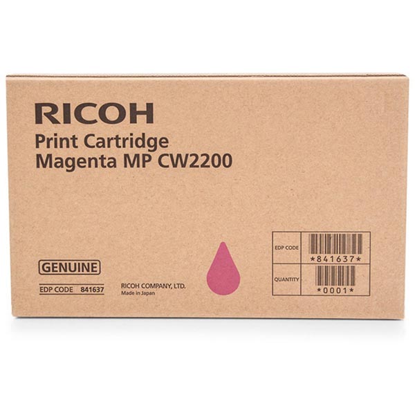 Ricoh 841637 purpurová (magenta) originálna cartridge.
Prečo kúpiť našu originálnu náplň Ricoh?
 

Originálne cartridge = záruka priamo od výrobcu tlačiarne
100% použitie v tlačiarni - spoľahlivá a bezproblémová tlač
Použitím originálnej náplne predlžujete životnosť tlačiarne
Osvedčená špičková kvalita - jasný a čitateľný text, jemná grafika, kvalitnejšie obrázky
Použitie originálnej kazety ponúka rýchly a vysoký výkon a napriek tomu stabilné výsledky = EFEKTÍVNA TLAČ
Jednoduchá inštalácia a údržba
Zabezpečujeme bezplatnú recykláciu originálnych náplní
Garancia Vašej spokojnosti pri použití našej originálnej náplne

Kód výrobcu: 841637