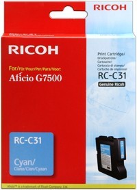 Ricoh 405505 azúrová (cyan) originálna gélová cartridge.