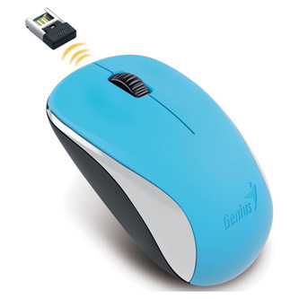 Levně Genius Myš NX-7000, 1200DPI, 2.4 [GHz], optická, 3tl., bezdrátová, modrá, Blue-Eye senzor