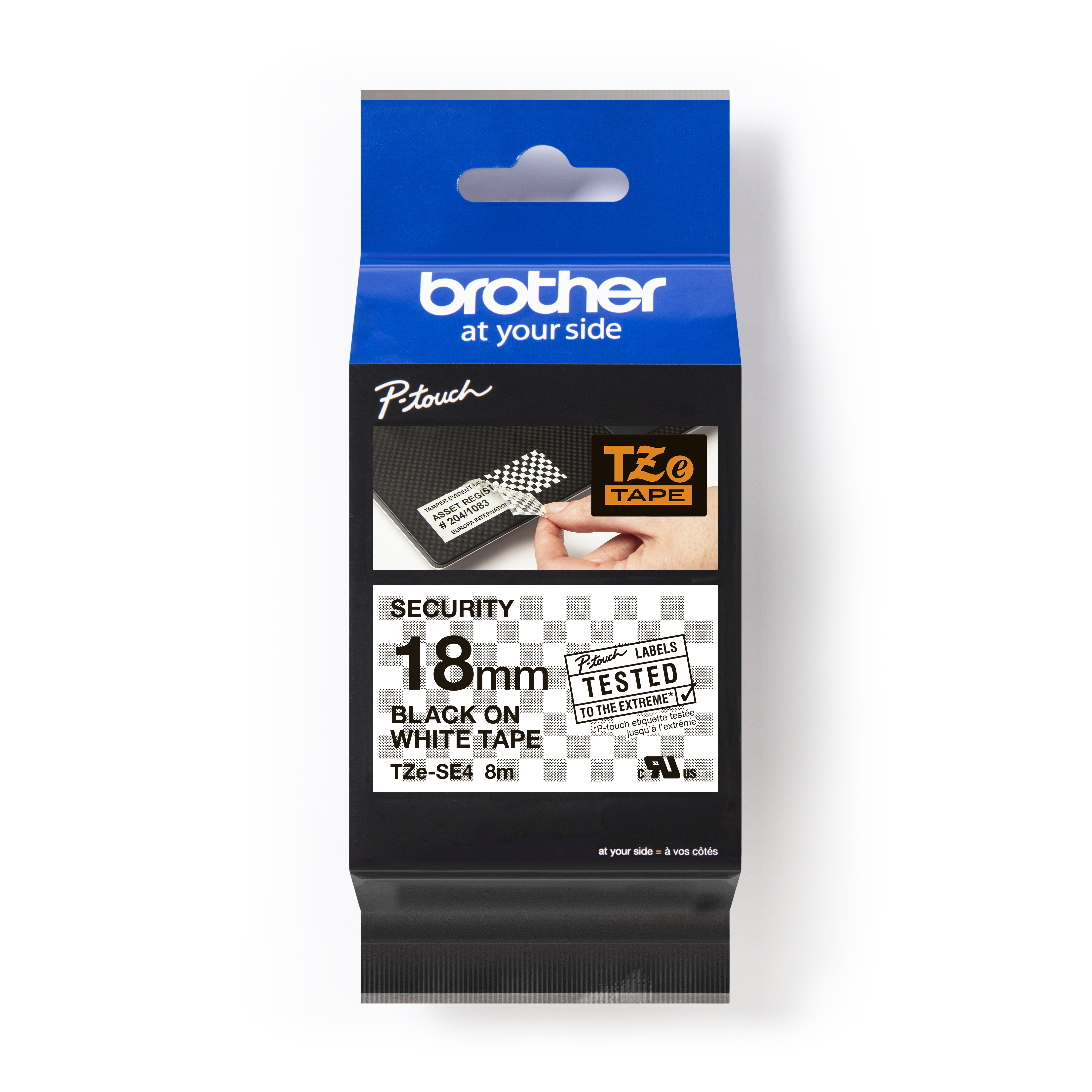 Brother TZe-SE4 Pro Tape, 18mm x 8m, bílý tisk/černý podklad, originální páska.
Proč koupit  naši originální pásku?

Originální kazeta s páskou = záruka náplně přímo od výrobce tiskárny štítků
100% použití se štítkovačem - bezproblémové fungování
Originální samolepicí pásky zaručují velmi snadnou aplikaci
Osvědčená špičková kvalita - čitelný a ostrý text
Pásky jsou odolné proti vodě, UV záření, oděru nebo extremním teplotám
Snadná a rychlá výměna
Ideální do kanceláře i domácnosti
Garance Vaší spokojenosti s použitím naší originální náplně

Kód výrobce: TZESE4