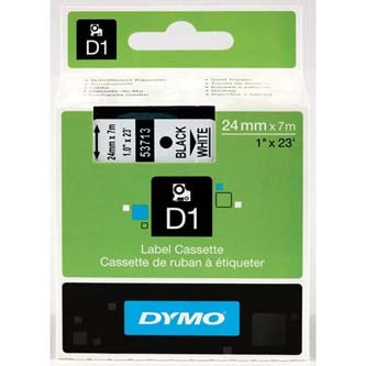 Dymo D1 53713, S0720930, 24mm x 7m černý tisk / bílý podklad, originální páska