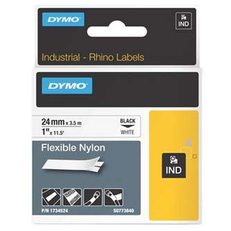 Dymo Rhino 1734524, S0773840, 24mm x 3,5m, černý tisk/bílý podklad, originální páska