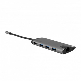 USB (3.1) hub 6-port, 49142, šedá, délka kabelu 15cm, Verbatim, 1x USB C, USB A, HDMI, Ethernet, čtečka SD.
Víceportový rozbočovač USB-C™ je ideálním partnerem pro nejnovější tenké notebooky a MacBooky.

Rozlišení Ultra HD
Port HDMI na víceportovém rozbočovači umožňuje rozšířit zobrazení na televizi či monitor.

Ethernetové připojení
Víceportový rozbočovač má rovněž gigabitový ethernetový port.

Nabíjení
Port USB-C™ poskytuje současně jak nabíjení, tak i přenos dat.

Místo pro příslušenství
Potřebujete příslušenství?

Přenosný komfort
Díky ultrapřenosnému designu z broušeného kovu je tento rozbočovač ideální pro aplikace BYOD (Bring Your Own Device) v kanceláři i na cestách.


* Podle výsledků interních zkoušek.

Podrobnosti o produktu

    Víceportový rozbočovač USB-C™ – přeměňte svůj notebook či chytrý telefon na pracovní stanici
    Poskytuje nabíjení USB-C™ – snadno nabíjejte zařízení USB-C™ za současného využití ostatních portů
    Tři porty USB 3.0 nabízejí možnosti pro další příslušenství
    Rozhraní HDMI podporuje výstup videa z počítače do monitoru 4K ve formátu až 4K**
    Gigabitový ethernetový port pro drátové připojení k síti
    Čtečka paměťových karet SD/microSD
    Díky elegantnímu a kompaktnímu designu je toto zařízení neskutčně přenosné a ideální na cesty

** Pokud počítač formát 4K podporuje.

Požadavky na systém

Port hostitele USB-C™
Windows 7, 8 & 10
Mac OS 9.X a vyšší
Linux 2.4.X

Technické údaje

    Rozhraní: USB-C™ (USB 3.1 GEN 1), 3 x USB 3.0, HDMI, gigabitový ethernet, čtečka karet SD/microSD
    Hmotnost produktu: cca 70 gramů
    Rozměry produktu: 117,7 mm × 50 mm × 15,3 mm (D × Š × V)
    Délka kabelu: 15 cm
    Rozsah napětí: 5 V – 20 V
    Max.
    Provozní teplota: 5–40 stupňů
    Teplota skladování: 0–60 stupňů

Obsah balení

Víceportový rozbočovač USB-C™ (včetně 15cm kabelu USB-C™)