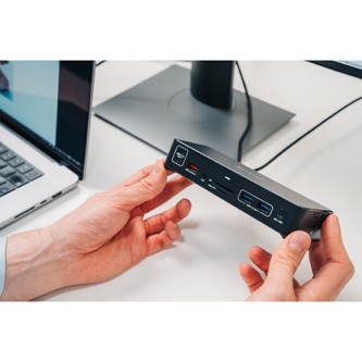 Dokovací stanice Verbatim 32171, USB-C Pro, 15-port, 2x HDMI, RJ45, microSD, 2x USB-A 3.0, USB-C PD, šedá.