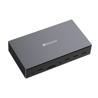 Dokovací stanice Verbatim, USB-C Pro, 17-port, HDMI, RJ45, microSD, USB-A 3.2, šedá.