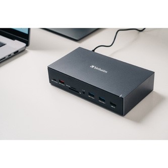 Dokovací stanice Verbatim, USB-C Pro, 17-port, HDMI, RJ45, microSD, USB-A 3.2, šedá.