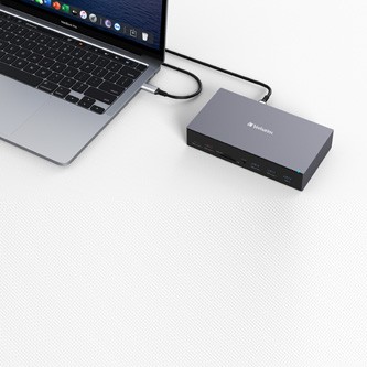 Dokovací stanice Verbatim, USB-C Pro, 17-port, HDMI, RJ45, microSD, USB-A 3.2, šedá.