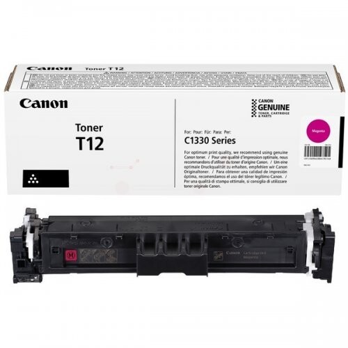 Canon T12 5096C006 purpurový (magenta) originálny toner.
   Originálny toner = záruka priamo od výrobcu tlačiarne 100% použitie v tlačiarni - bezproblémové fungovanie s vašou tlačiarňou Použitím originálnej náplne predlžujete životnosť tlačiarne Osvedčená špičková kvalita - vysokokvalitná a spoľahlivá tlač originálnou tlačovou kazetou od prvej do poslednej stránky Trvalé a profesionálne výsledky tlače - dlhodobá udržateľnosť tlače Kratšie zdržanie pri tlači stránok Garancia Vašej spokojnosti pri použití našej originálnej náplne Zabezpečujeme bezplatnú recykláciu originálnych náplní Zlyhanie náplne v menej ako 1% prípadov Jednoduchá a rýchla výmena náplne  Kód výrobcu: 5096C006