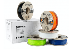 Spectrum 3D filament, Premium PET-G, 1,75mm, 5x250g, 80748, mix Artic White, Deep Black, Lion Orange, Navy Blue, Lime Green