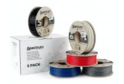 Spectrum 3D filament, ASA 275, 1,75mm, 5x250g, 80749, mix Polar White, Deep Black, Silver Star, Navy Blue, Bloody Red