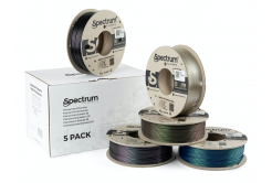 Spectrum 3D filament, Premium PLA Essentials, 1,75mm, 5x250g, 80752, mix Wizard Indigo, Wizard Green, Wizard Charcoal, Caribbean B