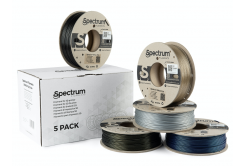 Spectrum 3D filament, PLA Glitter, 1,75mm, 5x250g, 80753, mix Aurora Gold, Volcano Grey, Silver Metallic, Clear Gold, Stardust Blu