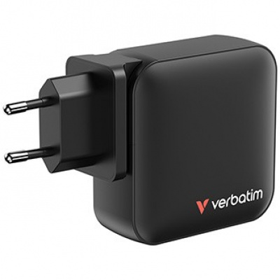 GaN cestovní nabíječka do sítě Verbatim, USB 3.0, USB C, šedá, 65 W, vyměnitelné vidlice C,G,A