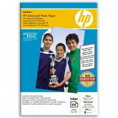 HP Advanced Glossy Photo Paper, foto papír, lesklý, zdokonalený, bílý, 10x15cm, 4x6", 250