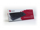 Klávesnice C-TECH KB-102M USB slim black multimediální, CZ/SK