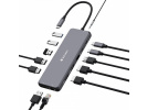 VERBATIM Hub USB-C Pro Multiport 13 Port, 6x USB-A, 2x USB-C, 2x HDMI, DP, RJ45, 3.5mm Jack audio, šedá