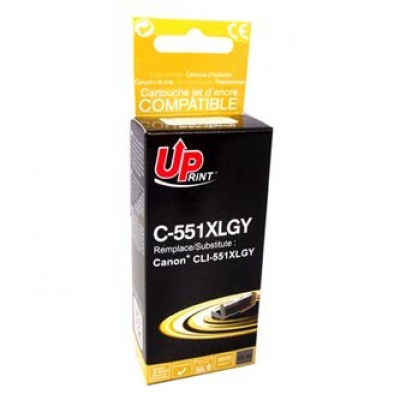 UPrint kompatibilní ink s CLI551GY XL, C-551XLGY, grey, 275str., 11ml, high capacity