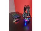 Marvo CM305, RGB sada klávesnice s herní myší a sluchátky, US, herní, membránová typ drátová (USB), černá, RGB podsvícená