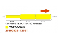 Niimbot štítky na kabely RXL A2K18638301, 12,5x109mm 65ks Yellow pro D11 a D110