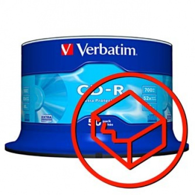 Verbatim CD-R, 43351, DataLife, 50-pack, 700MB, Extra Protection, 52x, 80min., 12cm, bez možnosti potisku, cake box, Standard, poš