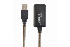 Kabel CABLEXPERT UAE-01-10M USB 2.0 aktivní prodlužka, 10m, černá