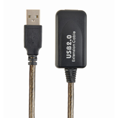 Kabel CABLEXPERT UAE-01-10M USB 2.0 aktivní prodlužka, 10m, černá