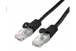 Kabel C-TECH CB-PP6-025BK patchcord Cat6, UTP, černý, 0,25m