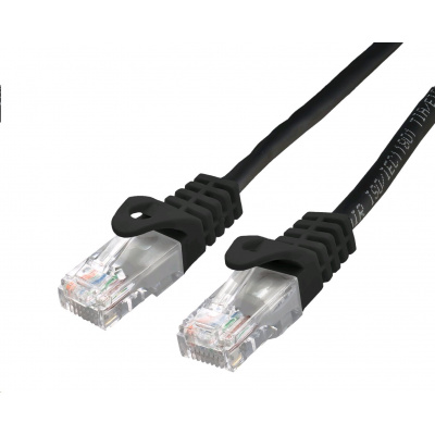 Kabel C-TECH CB-PP6-025BK patchcord Cat6, UTP, černý, 0,25m