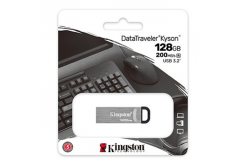 Kingston USB flash disk, USB 3.0, 128GB, DataTraveler(R) Kyson, stříbrný, DTKN/128GB, USB A, s poutkem