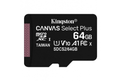 Kingston paměťová karta Canvas Select Plus, 64GB, micro SDXC, SDCS2/64GBSP, UHS-I U1 (Class 10), A1