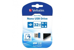 Verbatim USB flash disk, USB 3.0, 32GB, Nano, Store N Stay, modrý, 98710, USB A